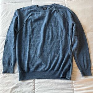 J. Crew Men's Heathered Blue Crewneck Sweater